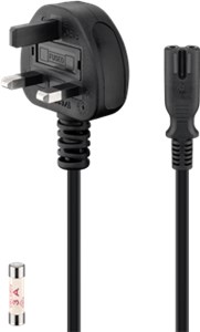 UK Mains Connection Cable, 1.8 m, Black