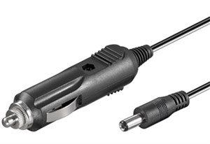 Car cigarette lighter cable to DC-plug, 12 V, 1,8m