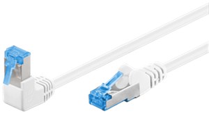 CAT 6A Patchcable 1x 90° Angled, S/FTP (PiMF), white