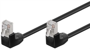 CAT 5e patchcable 2x 90°angled, F/UTP, black