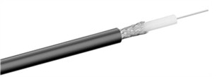 RG 59 coax cable, 2x shielded, 100 m, black
