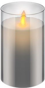 LED Real Wax Candle in Glass, 7.5 x 12.5 cm