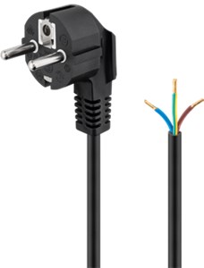 Angle Power cable for confectionery 1.5 m, black