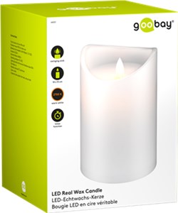 LED White Real Wax Candle, 10 x 15 cm
